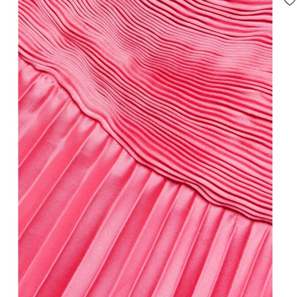 Amur Kin Strapless Pleated Midi Dress in Calla Lily NWT - Picture 6 of 10